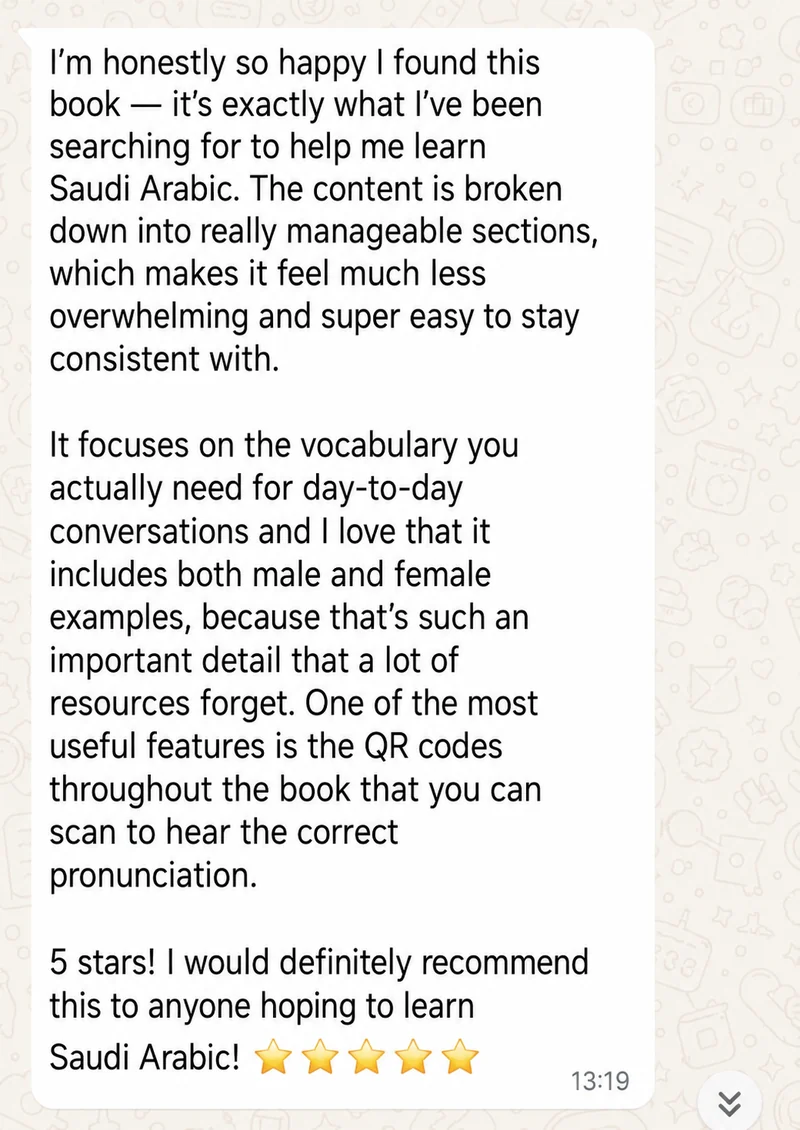 A review from a reader, as a screenshot
