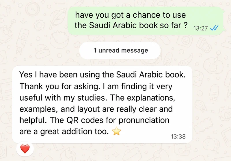 A review from a reader, as a screenshot