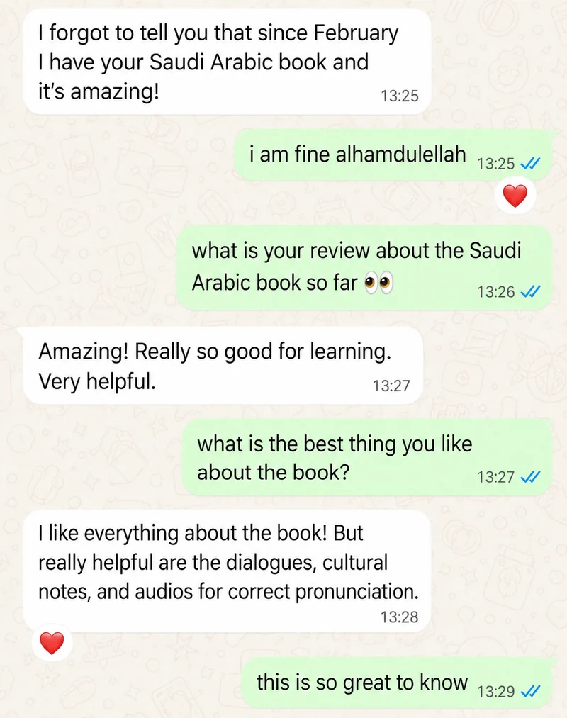 A review from a reader, as a screenshot